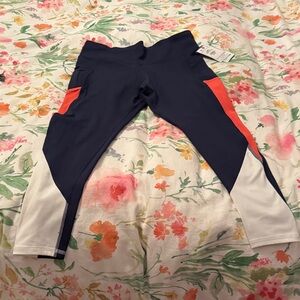 Champion Absolute Eco Navy and Red Athletic Tights Size Large. New with Tags.